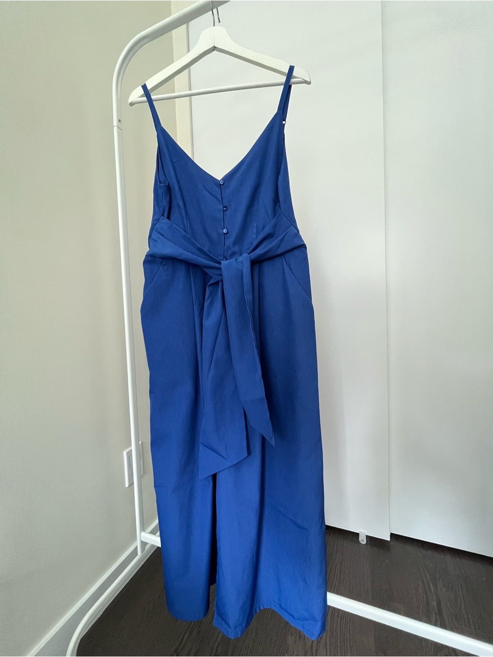 Pepaloves - Ankle length, Front Bow Jumpsuit - Royal Blue